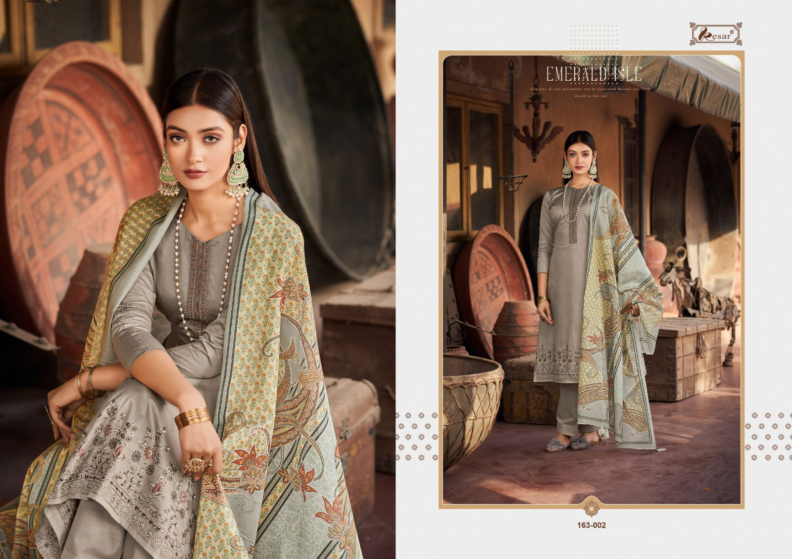 Kesar Ehsaas 163-001 to 163-006 Wholesale Printed Cotton Dress Material